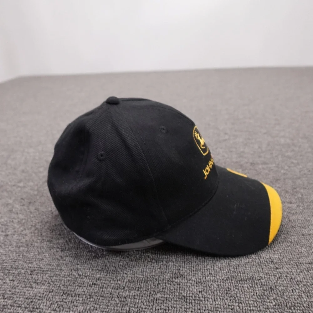 John Deere Hat Cap Strap Back Mens One Size Black Baseball